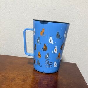 S'ip by S'well Stainless Steel Takeaway Mug - 15 Fl Oz - Purrfect Morning - Cats